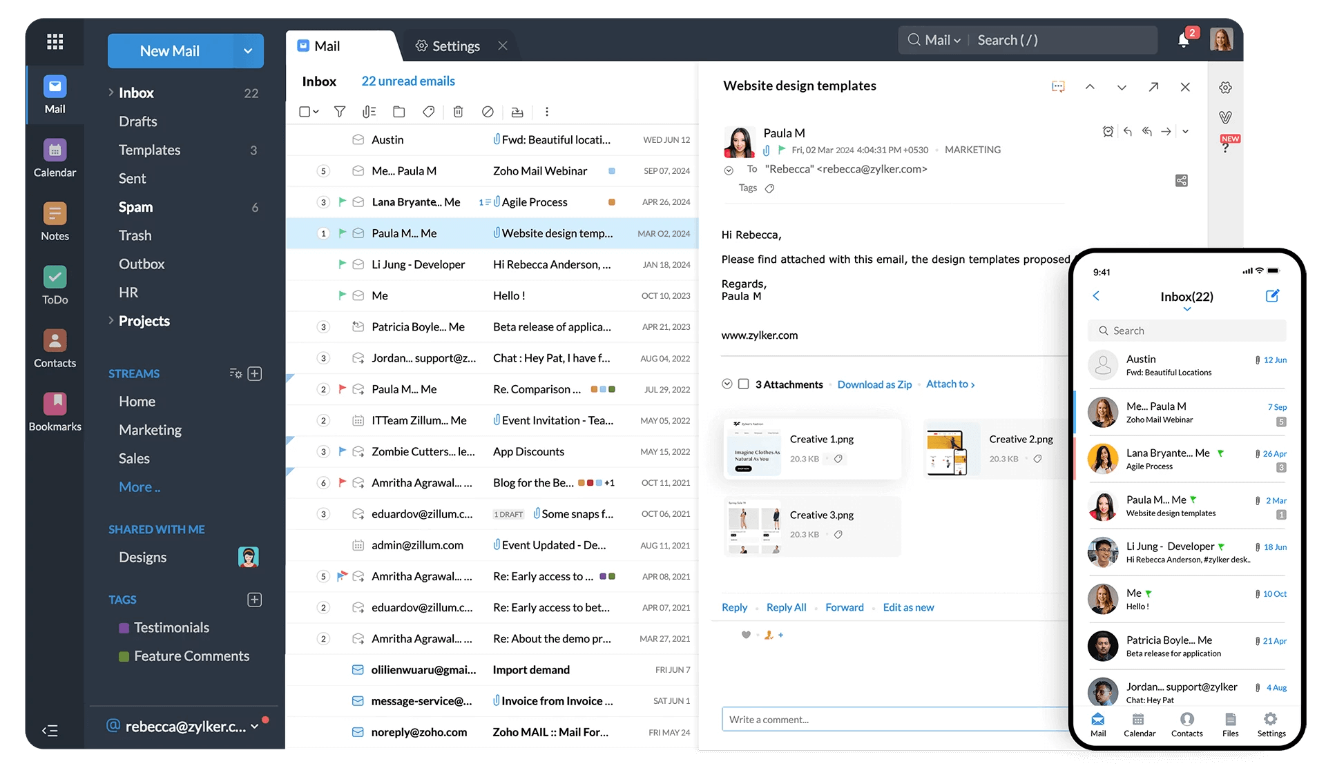 Zoho Mail & Calendar